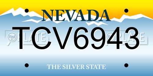 TCV6943 Nevada License Plate