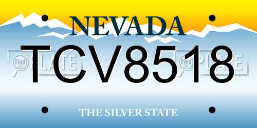 TCV8518 Nevada License Plate