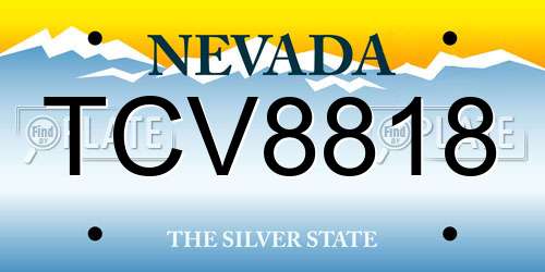 TCV8818 Nevada License Plate