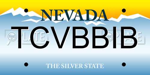 TCVBBIB Nevada License Plate