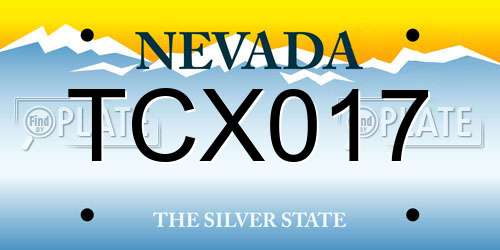 TCX017 Nevada License Plate