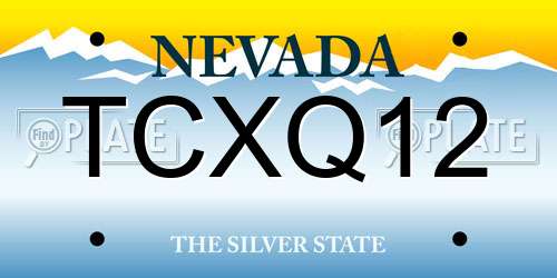 TCXQ12 Nevada License Plate