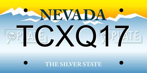 TCXQ17 Nevada License Plate