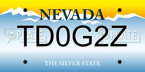TD0G2Z Nevada License Plate