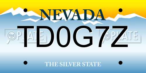 TD0G7Z Nevada License Plate