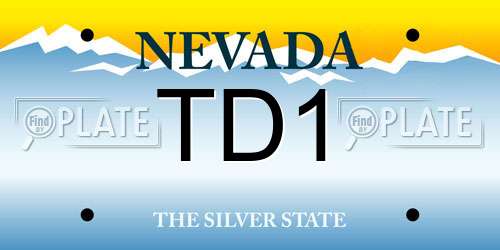 TD1 Nevada License Plate