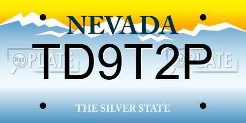 TD9T2P Nevada License Plate