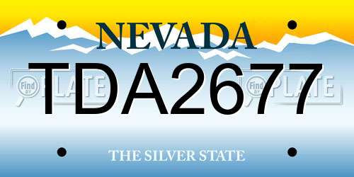 TDA2677 Nevada License Plate