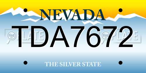 TDA7672 Nevada License Plate