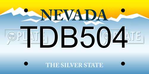 TDB504 Nevada License Plate