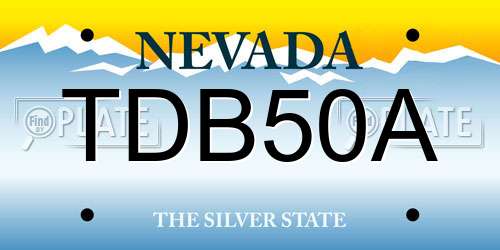 TDB50A Nevada License Plate