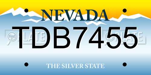 TDB7455 Nevada License Plate