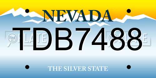 TDB7488 Nevada License Plate