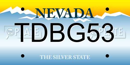 TDBG53 Nevada License Plate