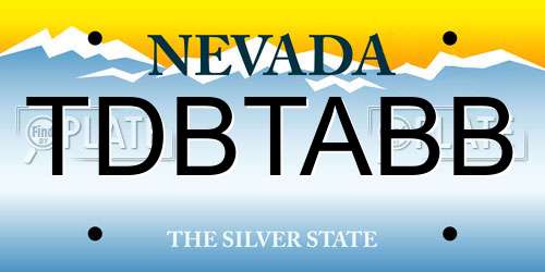 TDBTABB Nevada License Plate