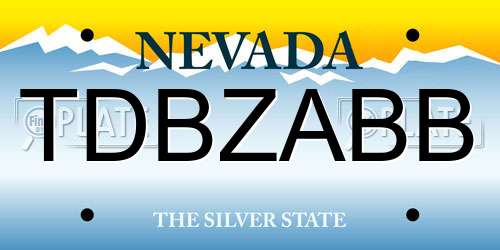 TDBZABB Nevada License Plate