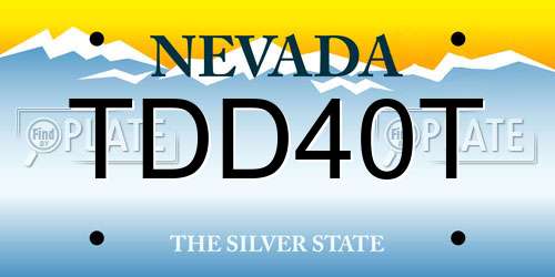 TDD40T Nevada License Plate
