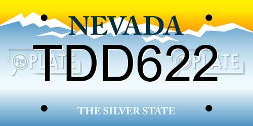 TDD622 Nevada License Plate