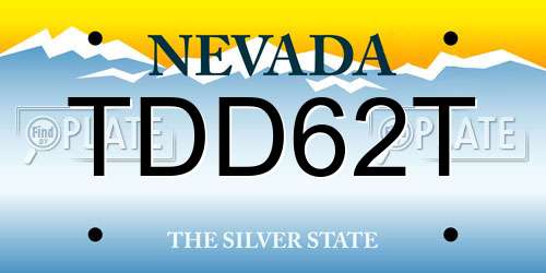 TDD62T Nevada License Plate