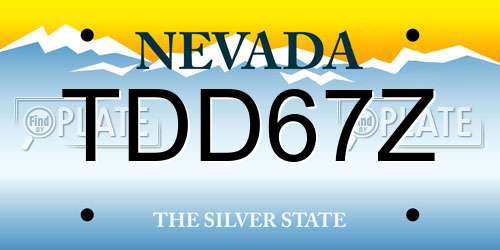 TDD67Z Nevada License Plate