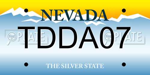 TDDA07 Nevada License Plate