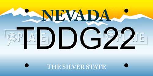 TDDG22 Nevada License Plate