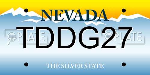 TDDG27 Nevada License Plate