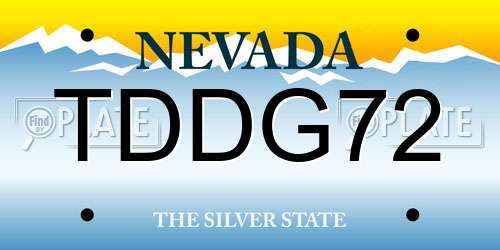 TDDG72 Nevada License Plate