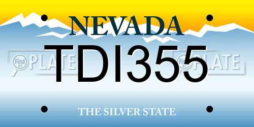 TDI355 Nevada License Plate