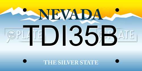 TDI35B Nevada License Plate