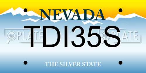 TDI35S Nevada License Plate
