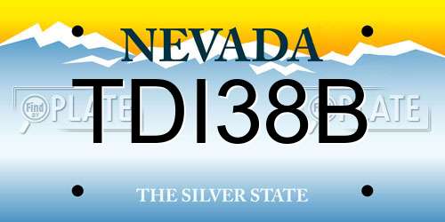 TDI38B Nevada License Plate