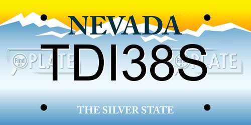 TDI38S Nevada License Plate
