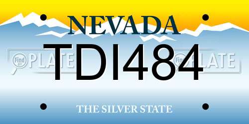 TDI484 Nevada License Plate
