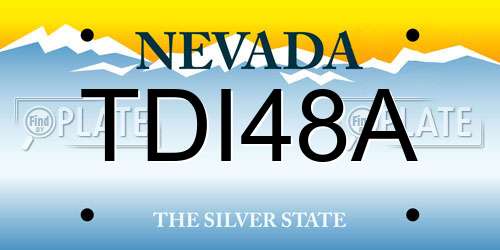 TDI48A Nevada License Plate