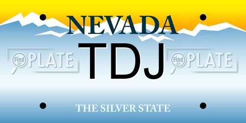 TDJ Nevada License Plate