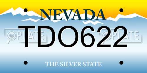 TDO622 Nevada License Plate