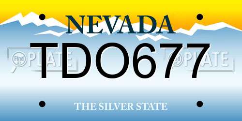 TDO677 Nevada License Plate