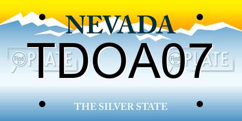 TDOA07 Nevada License Plate