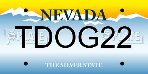 TDOG22 Nevada License Plate