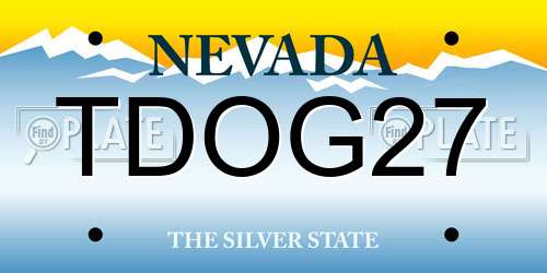 TDOG27 Nevada License Plate