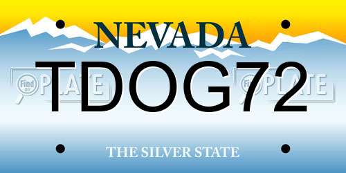 TDOG72 Nevada License Plate