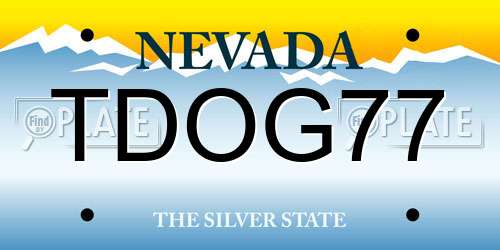 TDOG77 Nevada License Plate