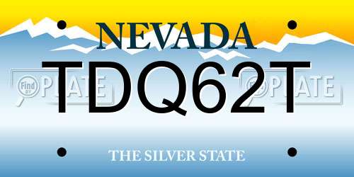 TDQ62T Nevada License Plate