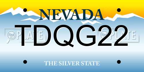 TDQG22 Nevada License Plate