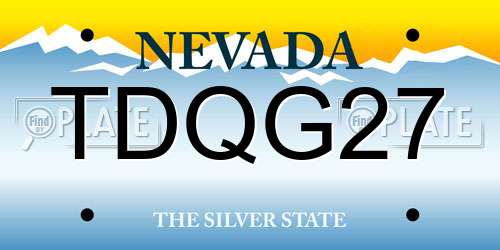 TDQG27 Nevada License Plate