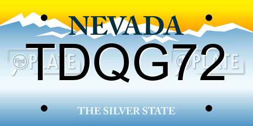 TDQG72 Nevada License Plate