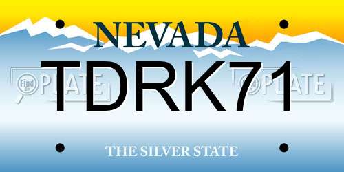 TDRK71 Nevada License Plate
