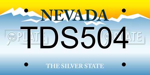 TDS504 Nevada License Plate