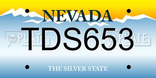TDS653 Nevada License Plate